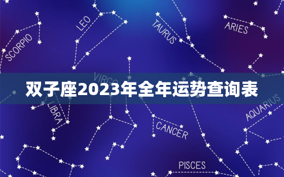 双子座2023年全年运势查询表(详解财运旺盛感情稳定事业上升势头)