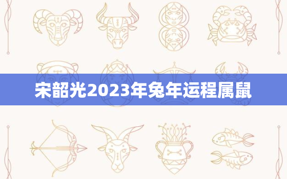 宋韶光2023年兔年运程属鼠，宋韶光2020年生肖兔运程每月运势