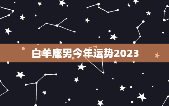 白羊座男今年运势2023(好运连连事业爱情双丰收)