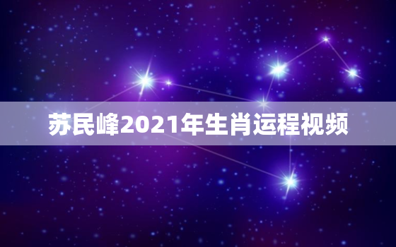 苏民峰2021年生肖运程视频，2021年生肖运势大全