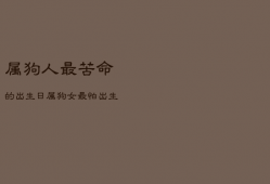 属狗人最苦命的出生日，属狗女最怕出生几月