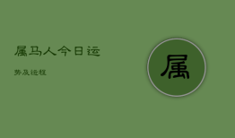 属马人今日运势及运程，属马2023到2024运势