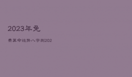 2023年免费算命运势，八字测2023年运势