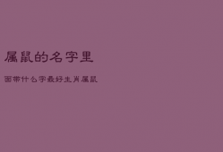 属鼠的名字里面带什么字最好，属鼠的名字里面带什么字最好男孩