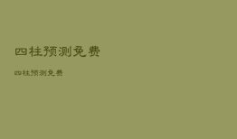 四柱预测免费，四柱预测免费
