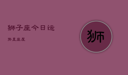 狮子座今日运势星座屋，狮子座今日运势
