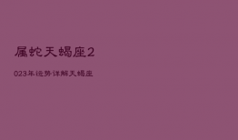 属蛇天蝎座2023年运势详解，天蝎座未来3年运程
