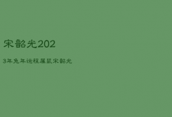 宋韶光2023年兔年运程属鼠，宋韶光2021年属兔的运程