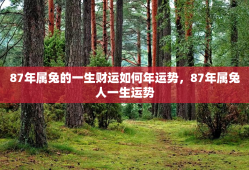 87年属兔的一生财运如何年运势，87年属兔人一生运势