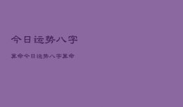 今日运势八字算命，今日运势八字算命