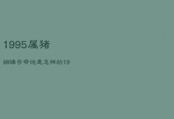 1995属猪姻缘与命运是怎样的，1995属猪的命运如何