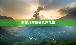 免费八字称骨几斤几两，八字算命免费测八字称骨算命