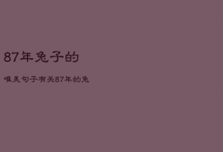 87年兔子的唯美句子，有关87年的兔子的说说