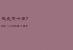 属虎双子座2023下半年感情运，属虎双子座2020下半年感情运