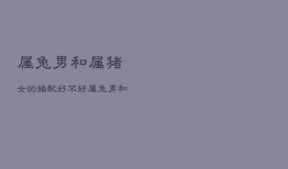 属兔男和属猪女的婚配好不好，属兔男和属狗女相配吗