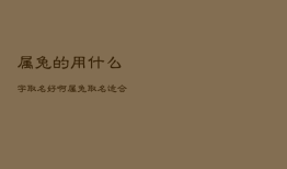 属兔的用什么字取名好啊，属兔取名适合用什么字