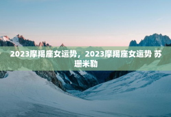 2023摩羯座女运势，2023摩羯座女运势 苏珊米勒