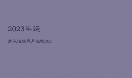 2023年运势及运程每月运程，2023年运势八字