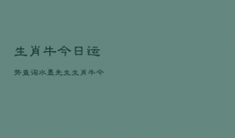 生肖牛今日运势查询水墨先生，生肖牛今日运势揭秘
