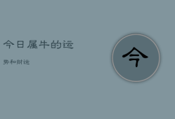 今日属牛的运势和财运，属牛人今日打牌财运如何
