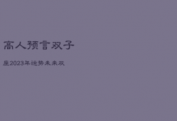 高人预言双子座2023年运势，未来双子座两三年运势