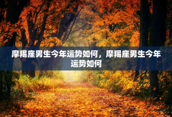 摩羯座男生今年运势如何，摩羯座男生今年运势如何