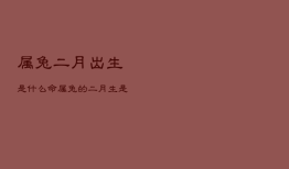 属兔二月出生是什么命，属兔的二月生是什么命运
