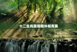 十二生肖属相相冲相克表，十二生肖相冲相克表生肖属相婚配