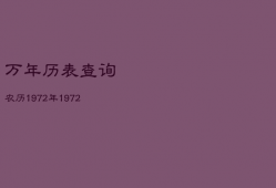 万年历表查询农历1972年，1972年的万年历查询