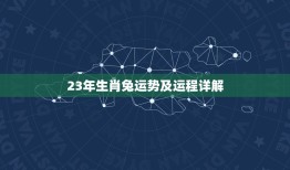 23年生肖兔运势及运程详解(兔年运势分析)