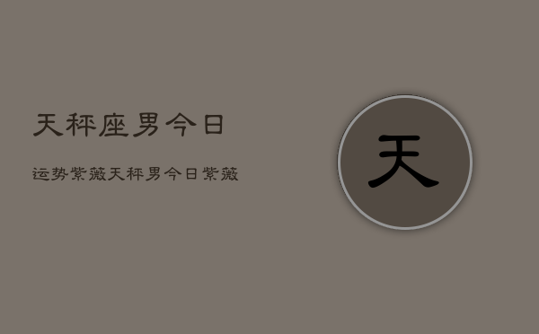 天秤座男今日运势紫薇，天秤男今日紫薇运势如何  第1张