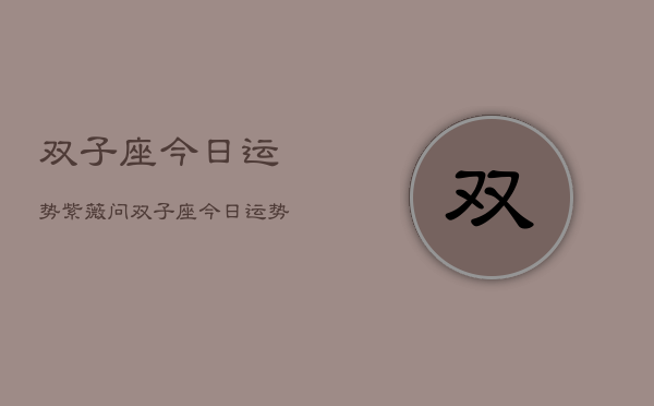双子座今日运势紫薇问，双子座今日运势紫薇问  第1张