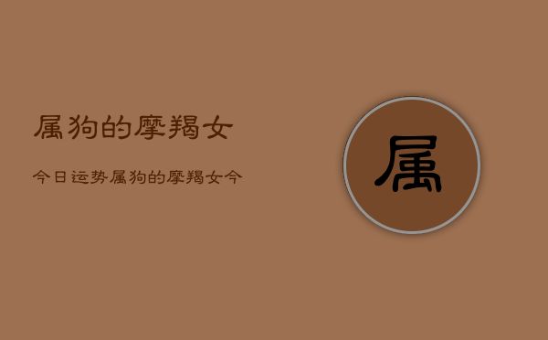 属狗的摩羯女今日运势，属狗的摩羯女今日运势详解  第1张