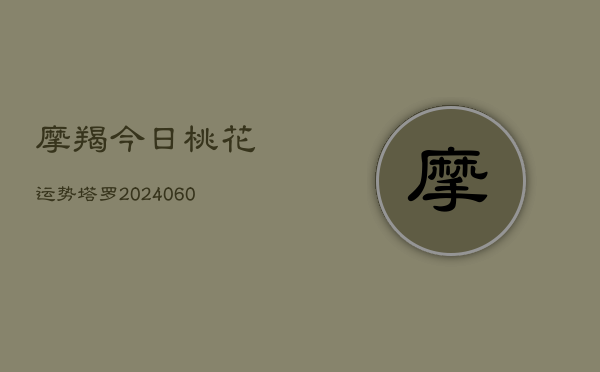 摩羯今日桃花运势塔罗(20240608)  第1张