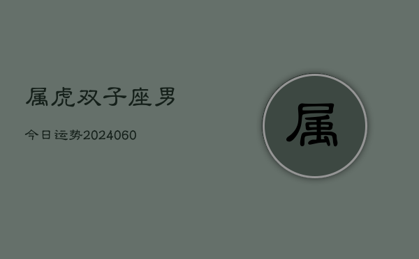属虎双子座男今日运势(20240609)  第1张