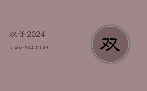 双子2024今日运势(20240613)  第1张