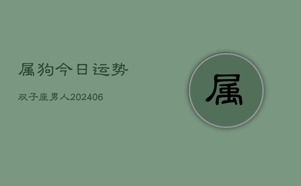 属狗今日运势双子座男人(6月22日)  第1张