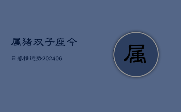 属猪双子座今日感情运势(6月22日)  第1张
