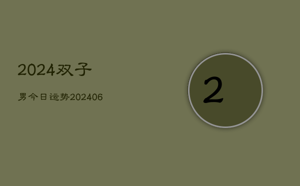 2024双子男今日运势(6月22日)  第1张