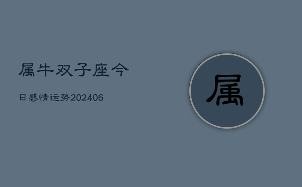 属牛双子座今日感情运势(6月15日)  第1张