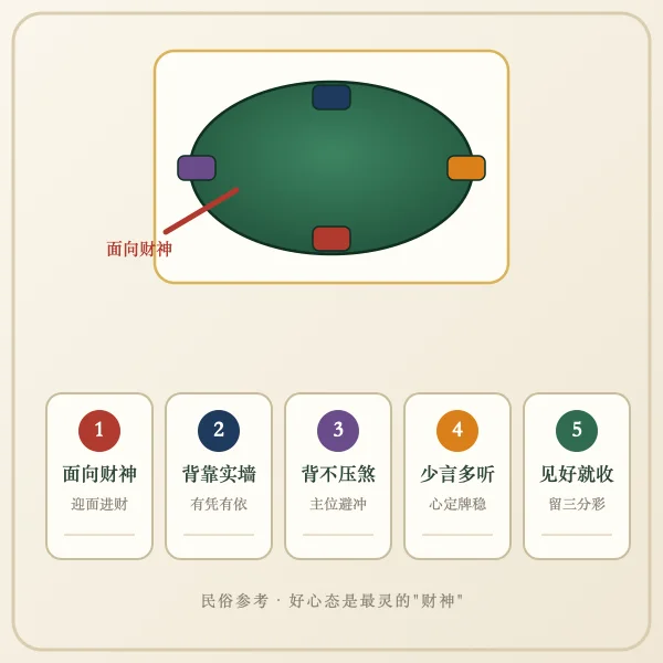 打麻将坐位五讲究示意图