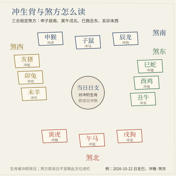 日支冲生肖与煞方对照图