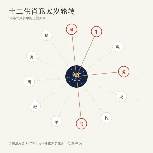 十二生肖犯太岁关系轮转图