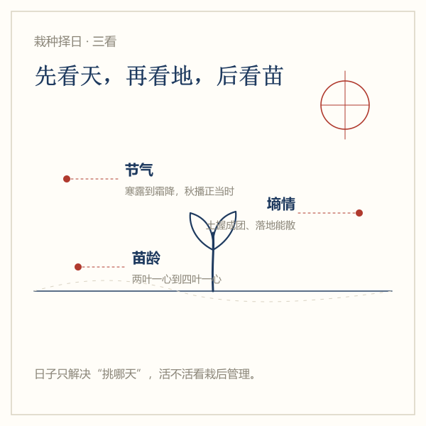 栽种择日先看三件事：节气、墒情、苗龄